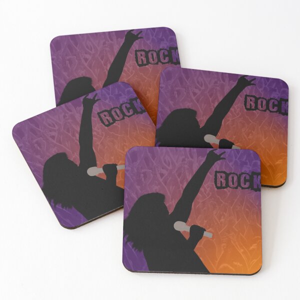 Item preview, Silhouette of a Rock Singer with Purple and Orange Background designed and sold by ibadishi.