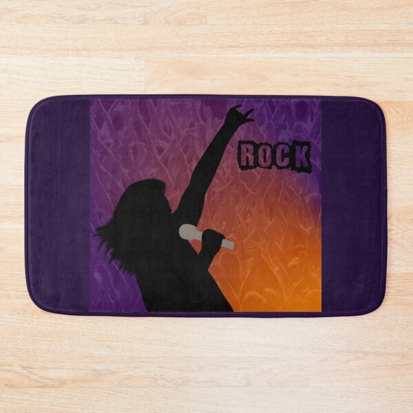 Item preview, Silhouette of a Rock Singer with Purple and Orange Background designed and sold by ibadishi.