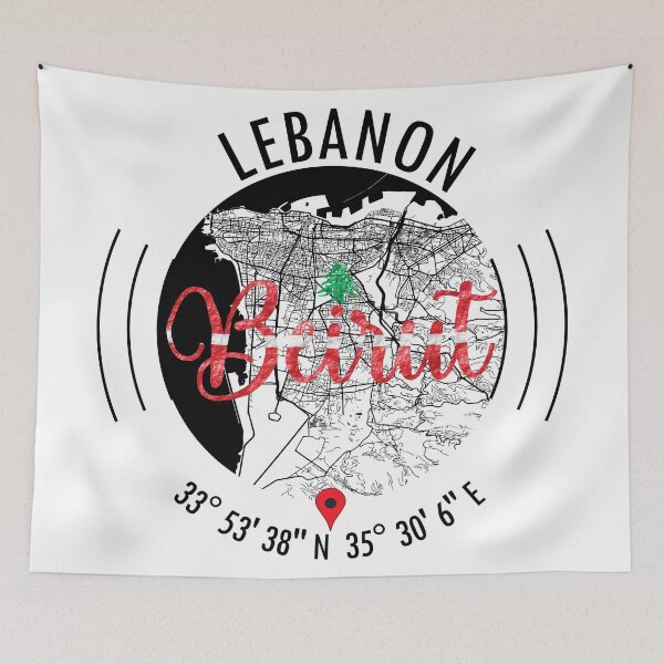 Item preview, Beirut, LEBANON Road Map Art - Earth Tones designed and sold by hatimelhag.
