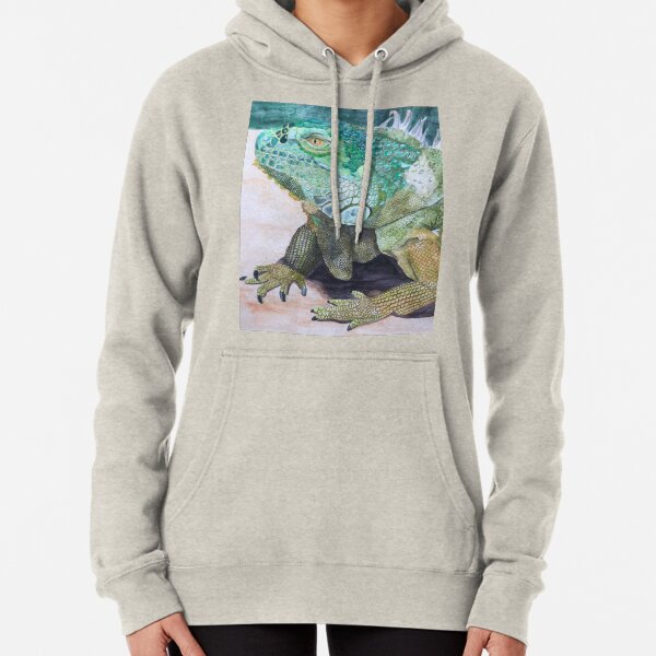 Green Iguana Pullover Hoodie