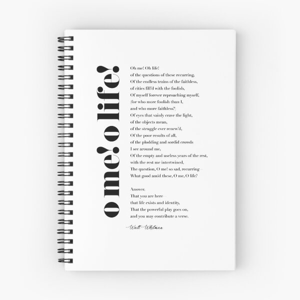 Item preview,  O Me! O Life! by Walt Whitman designed and sold by TypographyTales.