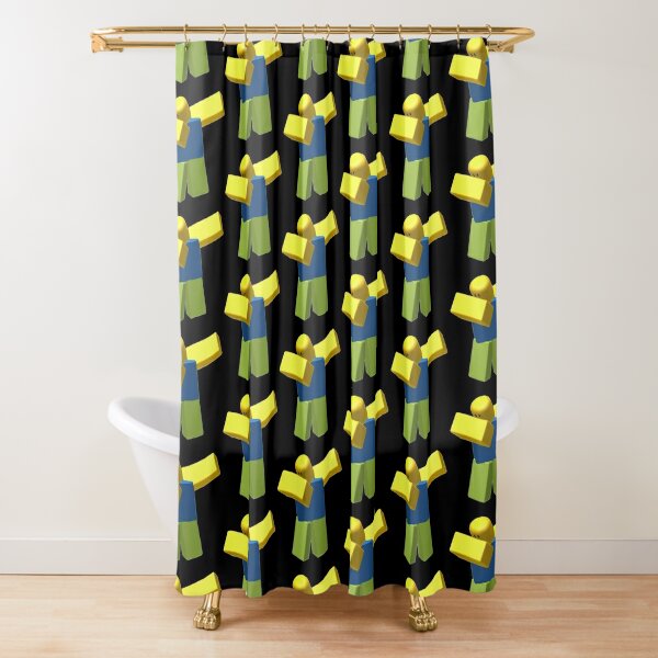 Roblox Noob Shower Curtain By Ilovenicolas Redbubble - roblox noob t poze shower curtain by avemathrone