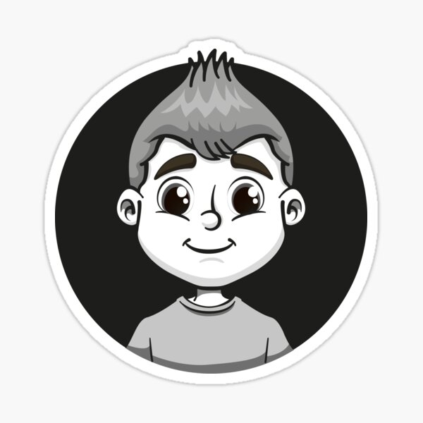 Item preview, Illustration représentant un garçon aux cheveux noirs avec dessin au trait noir. Idéal pour les catalogues, newsletters et documents institutionnels designed and sold by LucianoCosmo.