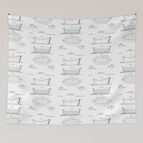 Item preview, Separable bath tub 1891 patent designed and sold by InkedArtPrints.