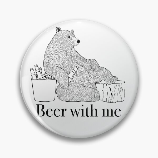 Item preview, Beer with me, bear holds beer and relaxes designed and sold by KlaraMacinka.