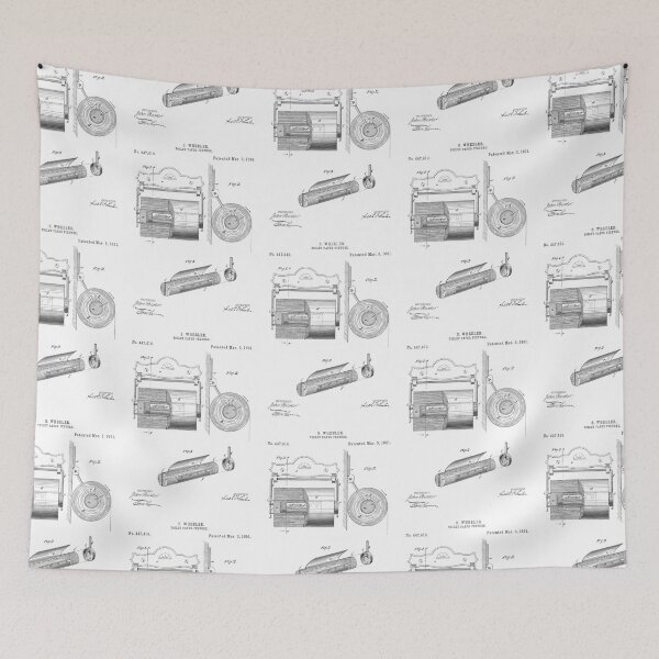 Item preview, Toilet paper fixture 1891 patent designed and sold by InkedArtPrints.