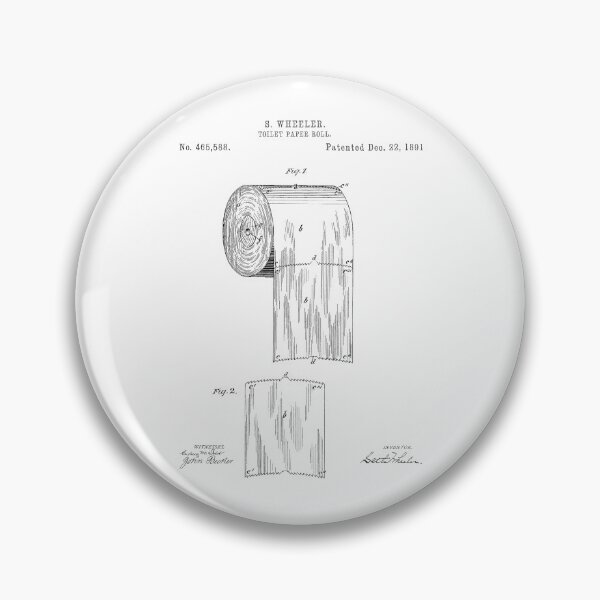 Item preview, Toilet paper roll 1891 patent designed and sold by InkedArtPrints.
