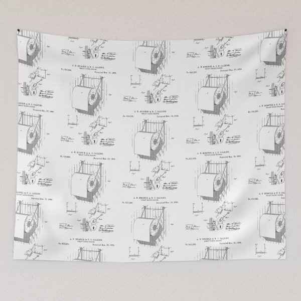 Item preview, Toilet paper holder was invented by A. N. 1894 patent designed and sold by InkedArtPrints.