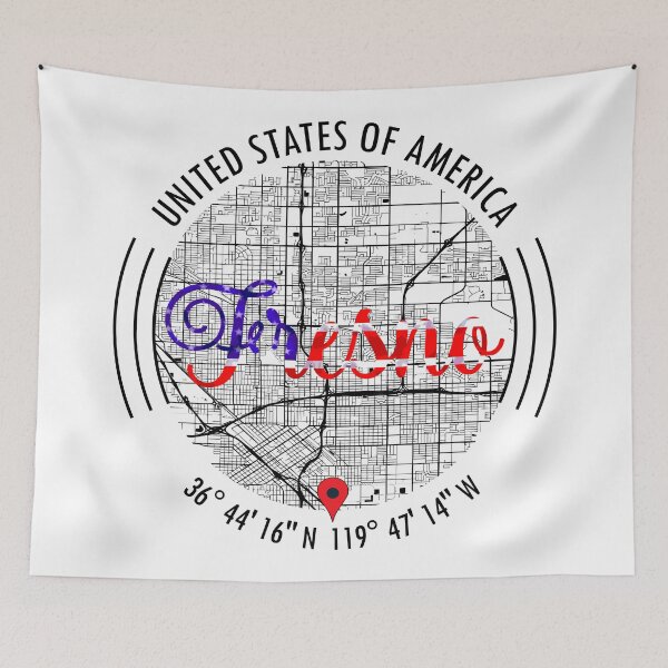 Item preview, Fresno, USA Road Map Art - Earth Tones designed and sold by hatimelhag.