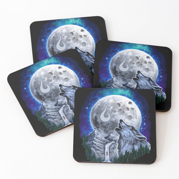 Item preview, a wolf howling waterfall shirt in the moonlight designed and sold by DiamondStore1.