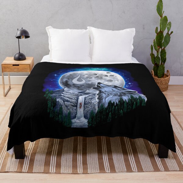 Item preview, a wolf howling waterfall shirt in the moonlight designed and sold by DiamondStore1.