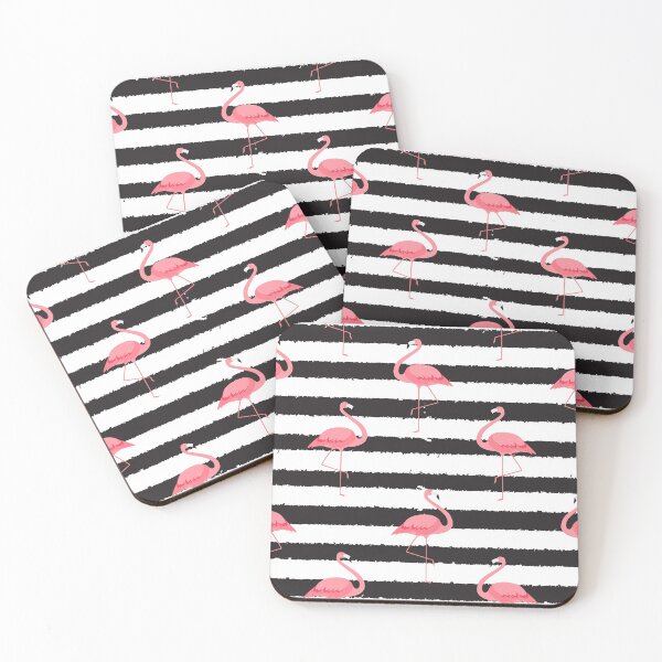 Item preview, Black and White stripes Flamingo designed and sold by munizz.