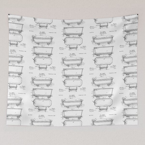 Item preview, Glass bath tub was 1901 patent designed and sold by InkedArtPrints.
