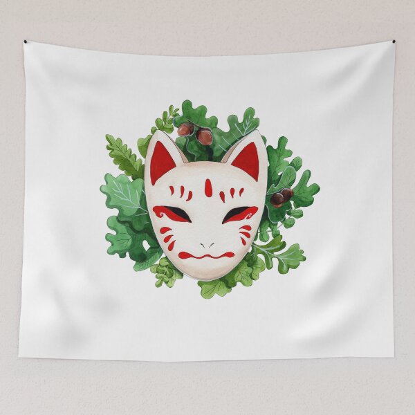 Item preview, Watercolor Neko Mask designed and sold by Threeleaves.