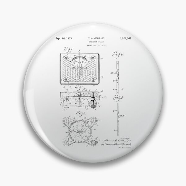 Item preview, Bathroom scale was invented 1933 patent designed and sold by InkedArtPrints.