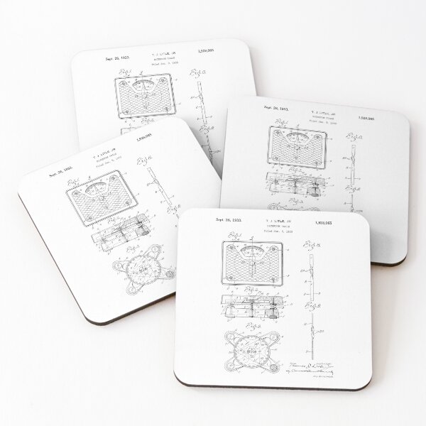 Item preview, Bathroom scale was invented 1933 patent designed and sold by InkedArtPrints.