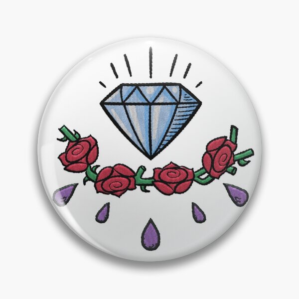 Item preview, Embroidered Diamond with roses and tear drops design. designed and sold by AznavourByKarin.