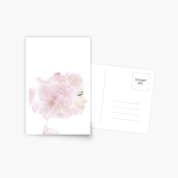Flower girl in pink Postcard