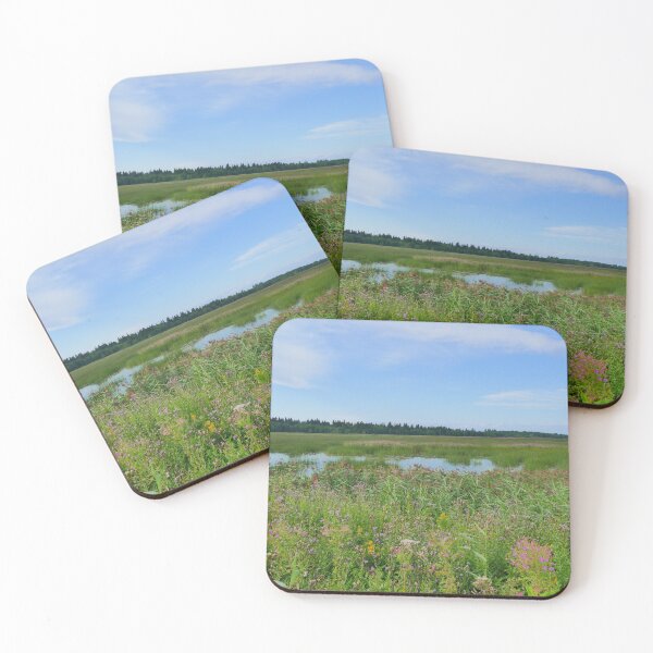 Item preview, flooded meadows with flowering field grasses designed and sold by mrivserg.