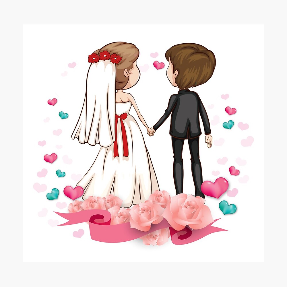 Drawing Photos Marriage - Marriage Drawing, HD Png Download , Transparent  Png Image - PNGitem