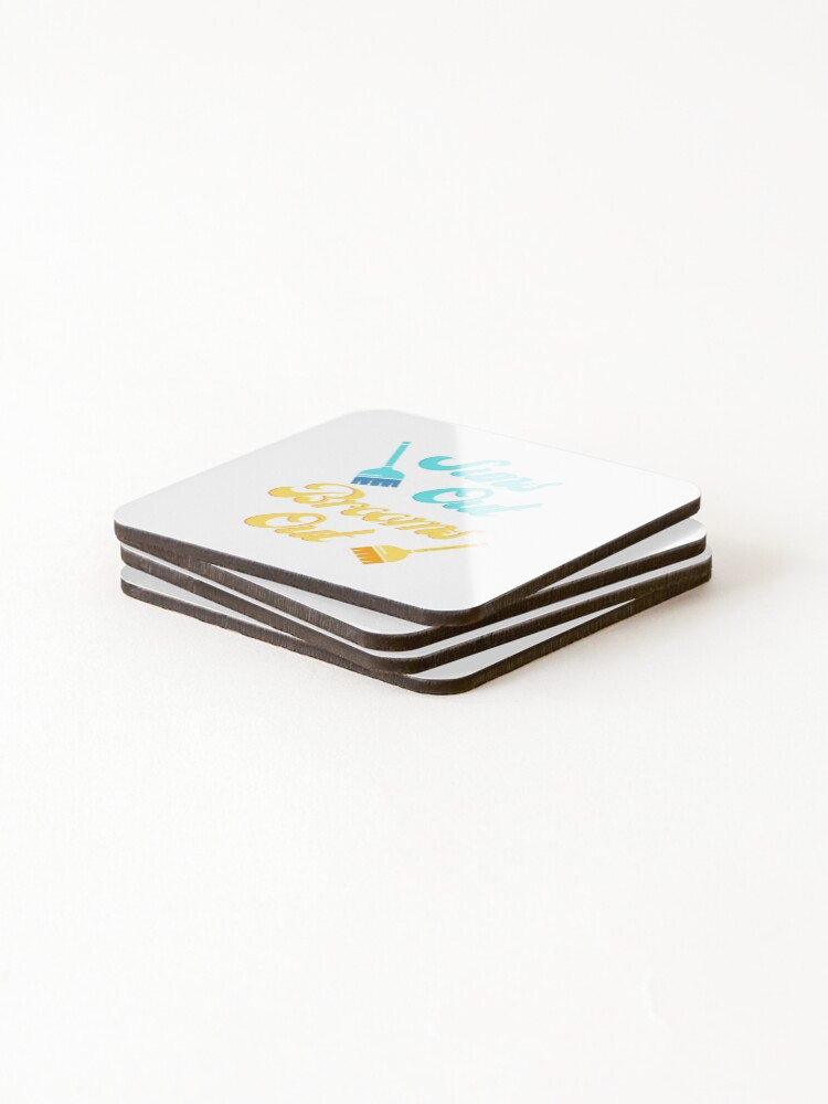 Thumbnail 4 of 5, Coasters (Set of 4), Suns Out Brooms Out, Fun Housekeeping Humor designed and sold by SavvyCleaner.