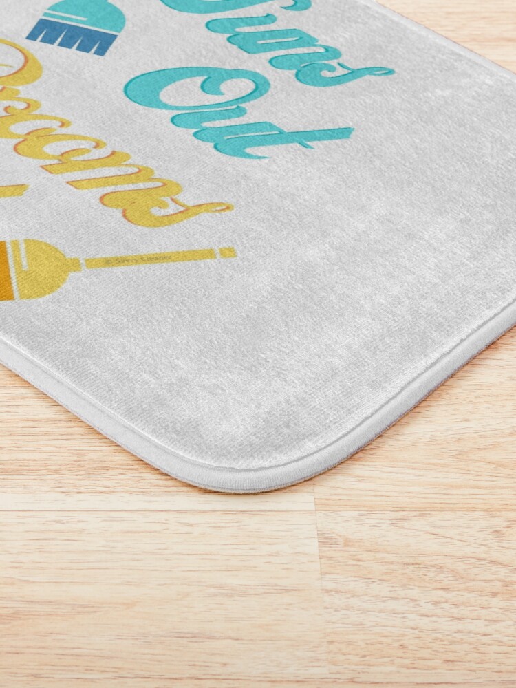 Alternate view of Suns Out Brooms Out, Fun Housekeeping Humor Bath Mat