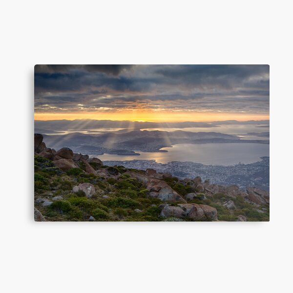 Sunbeams over Hobart, Tasmania Metal Print