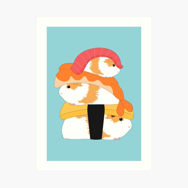 Guinea Pig Sushi Art Print