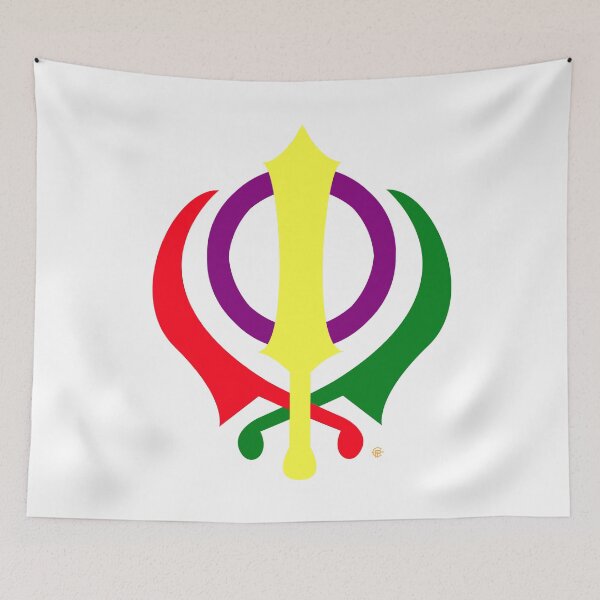 Item preview, LGBTQ Khanda Punjabi Indian Sikh T-Shirt designed and sold by Phulkari Co.