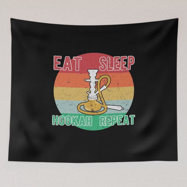 Item preview, Retro Eat Sleep Hookah Repeat Shisha Pipe designed and sold by Dan66.
