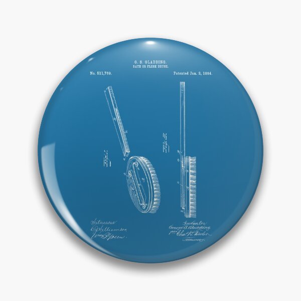 Item preview, Bath brush was 1894 patent white designed and sold by InkedArtPrints.