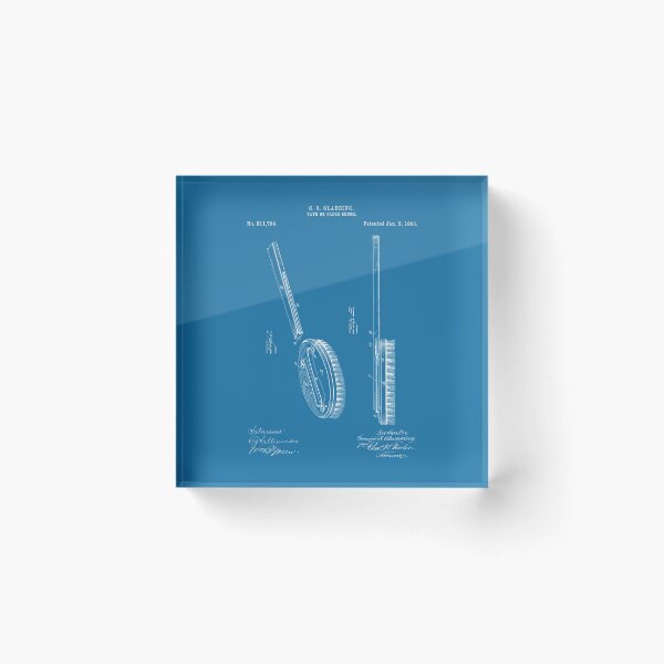 Item preview, Bath brush was 1894 patent white designed and sold by InkedArtPrints.