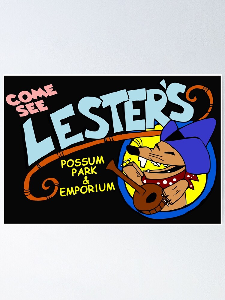  Disney A Goofy Movie Lester's Possum Park Vintage Poster T-Shirt  : Clothing, Shoes & Jewelry