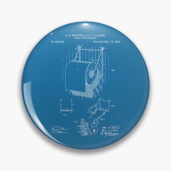 Item preview, Toilet paper holder was invented by A. N. 1894 patent white designed and sold by InkedArtPrints.