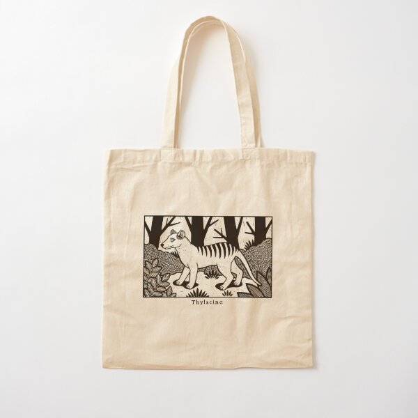 Thylacine - Woodcut 1 Cotton Tote Bag