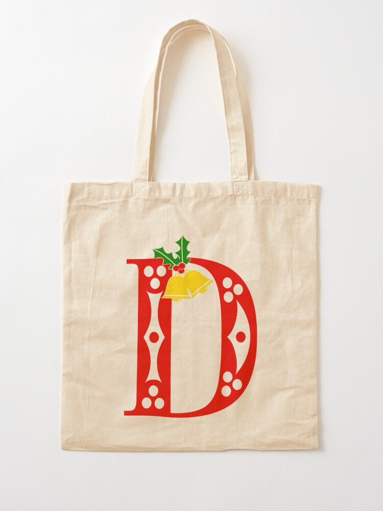 Custom Two Letter Initial Canvas Tote Bag Monogram Shopping 