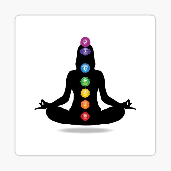 Aperçu de l'œuvre Femme 7 Symboles Chakra - BlancBG 66 créée et vendue par serenaking.