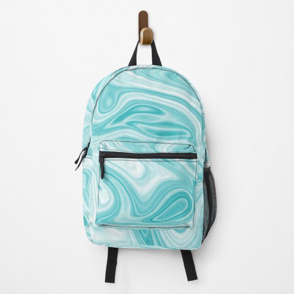 Item preview, Teal Blue White Colored Liquid Marble Effect Pattern designed and sold by Sour Soul.