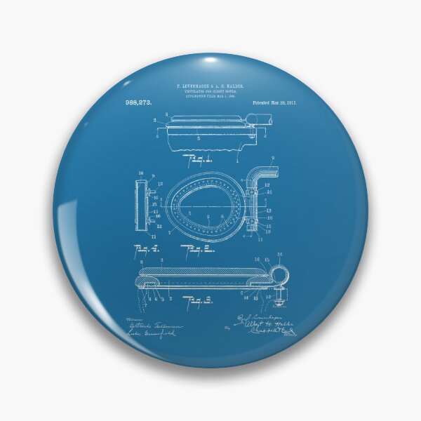 Item preview, Ventilator for closet bowls was invented by F. 1911 patent white designed and sold by InkedArtPrints.