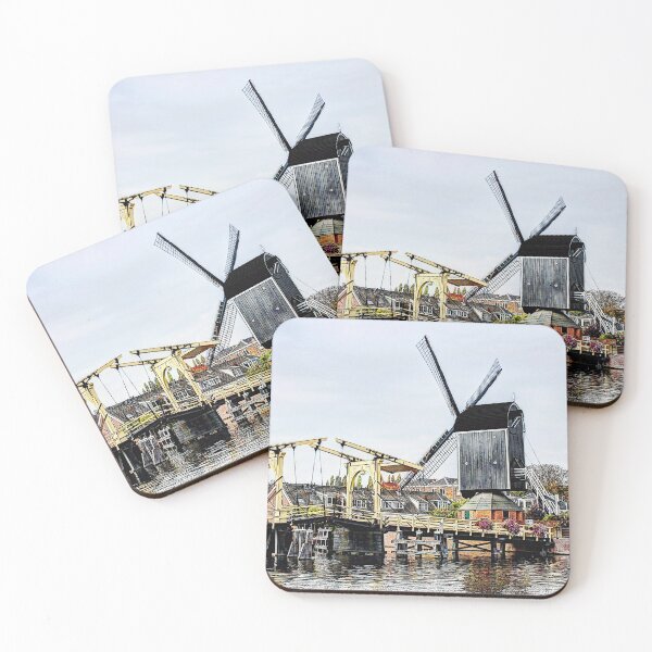 Item preview, Rembrandtbridge and De Put Windmill Leiden Netherlands designed and sold by hendrikjan1958.