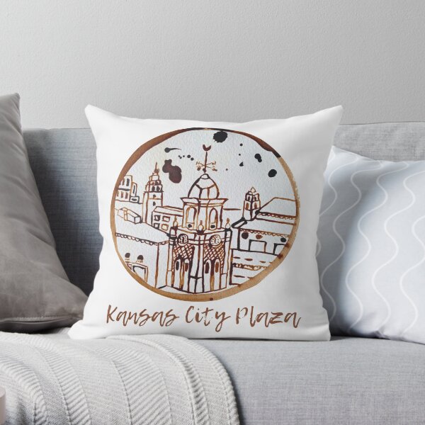Kansas City Plaza CoffeeART Logo Throw Pillow