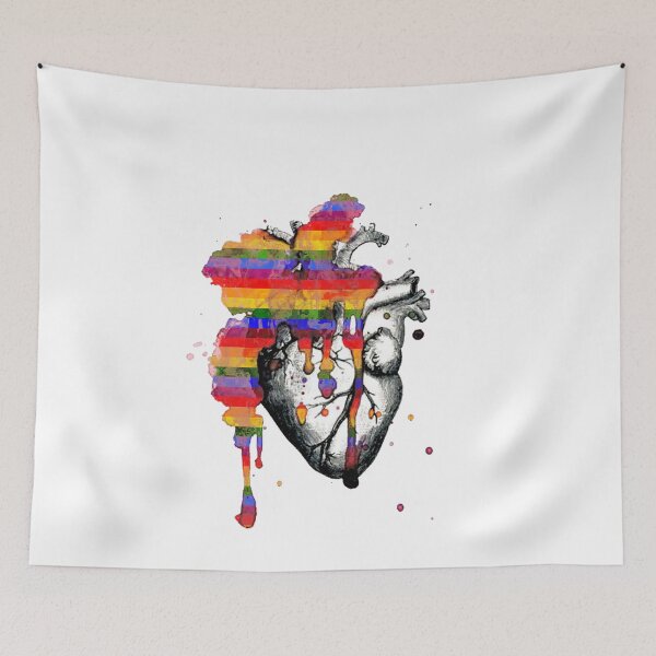Item preview, gay pride flag heart explosion designed and sold by loulousworld.