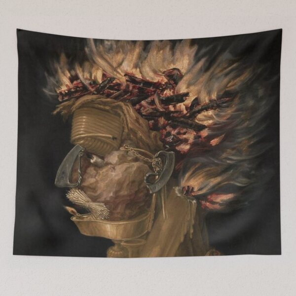 Item preview,  medieval kindling fire ashen man designed and sold by Vintage Designs +.