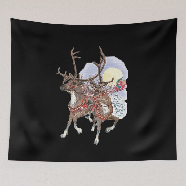 Item preview, Christmas design featuring Reindeer and a Sleigh designed and sold by TeeZoneZtore.