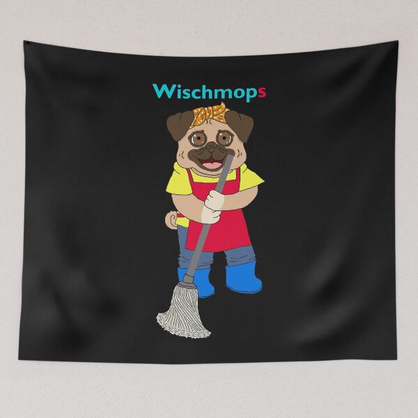 Item preview, Pug dog cleaning lady gift designed and sold by eiwo87.