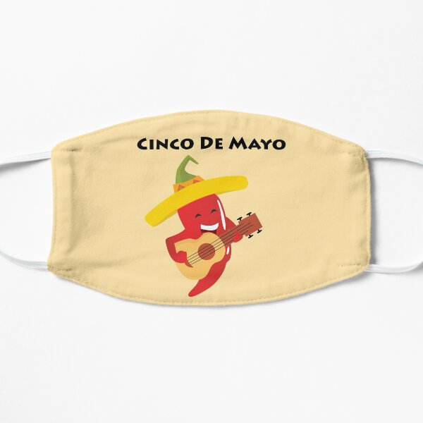 Happy Cinco De Mayo Pepper Playing Guitar Flat Mask