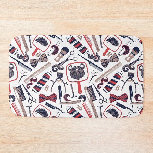 Item preview, Shear shave shine // white background red white and brown vintage barber shop tools designed and sold by SelmaCardoso.
