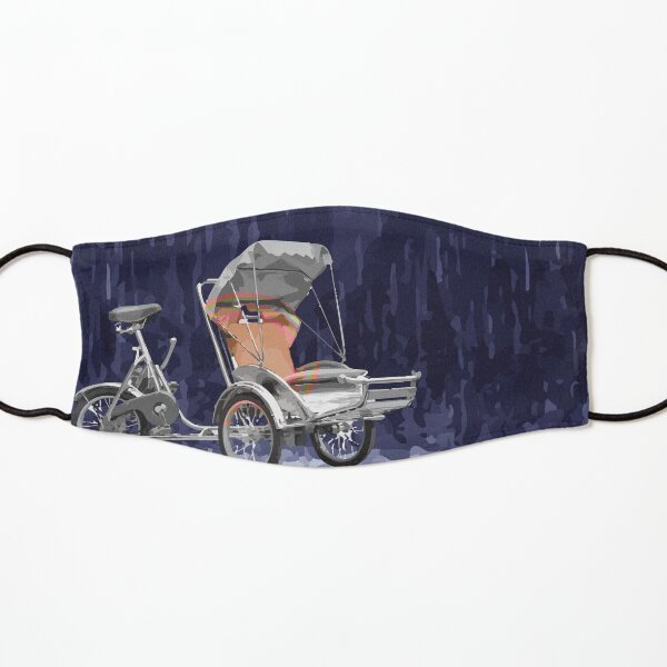 Cyclo in the Rain Vietnam Symbol Abstract Kids Mask