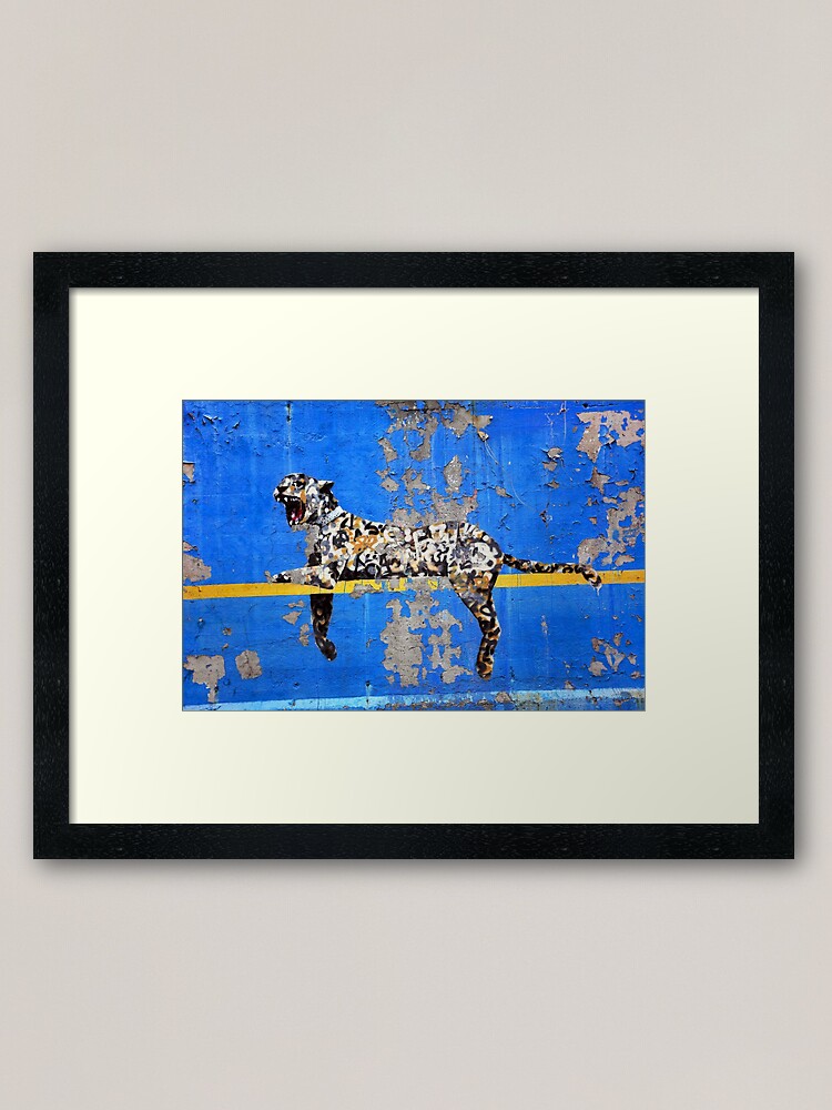 Thumbnail 2 of 7, Framed Art Print, Banksy Mural Graffiti Leopard Bronx Zoo Wall designed and sold by WE-ARE-BANKSY.