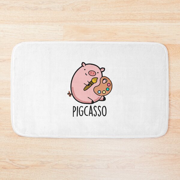 Item preview, Pigcasso Cute Artist Pig Pun designed and sold by punnybone.